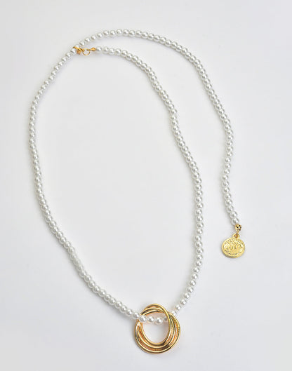 Gold Plated Pearl Beaded Necklace