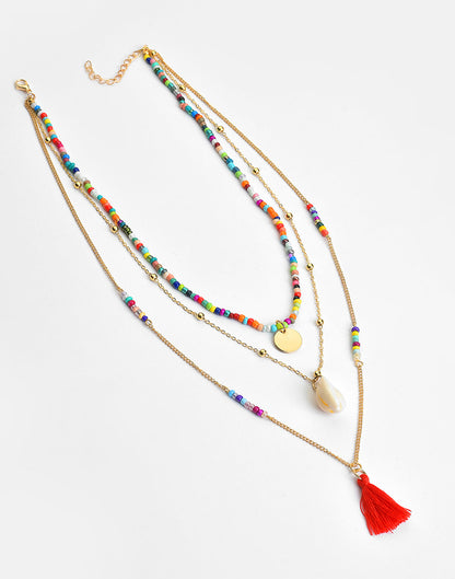 Pack of 3 Gold Plated Beaded Necklace