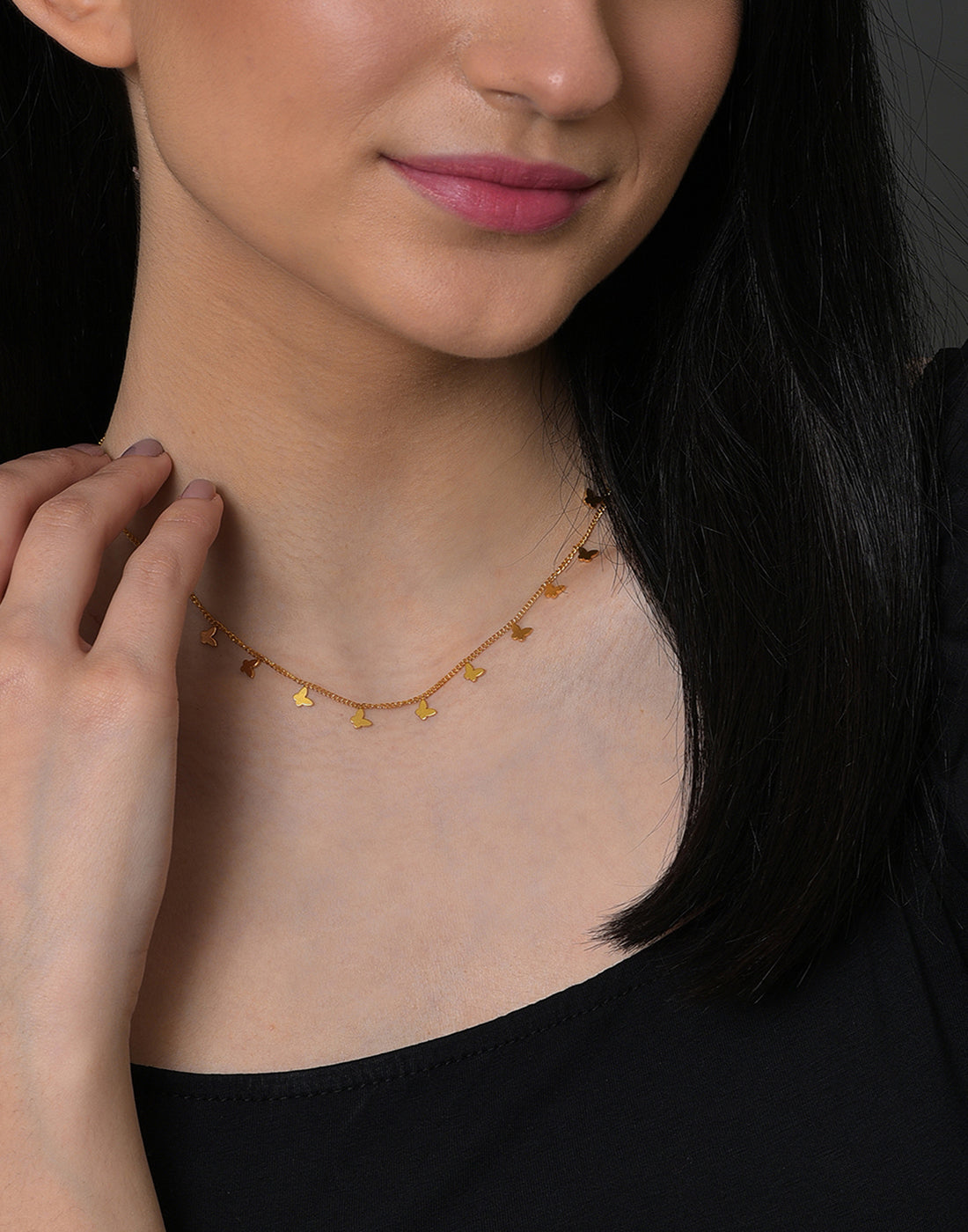 Gold Plated Butterfly Shaped Necklace