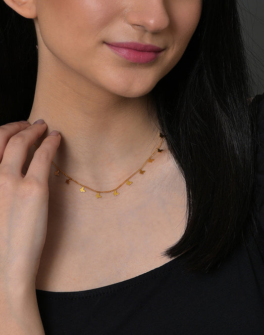 Gold Plated Butterfly Shaped Necklace