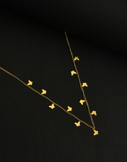 Gold Plated Butterfly Shaped Necklace