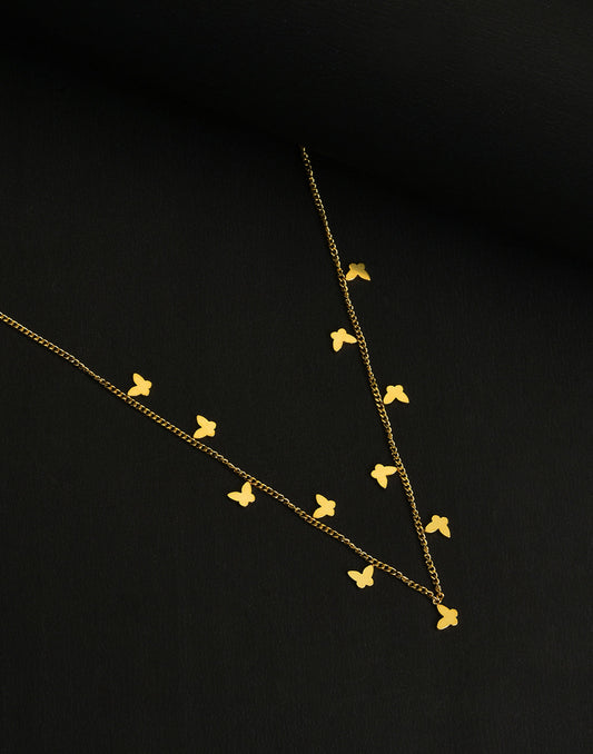 Gold Plated Butterfly Shaped Necklace