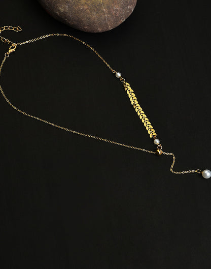 Gold Plated Pearl Beaded Necklace