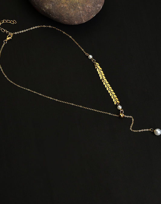 Gold Plated Pearl Beaded Necklace