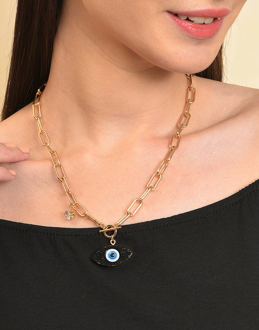 Gold Plated Evel eye Necklace