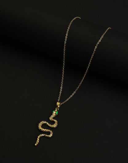 Gold Plated Snake Shaped Necklace