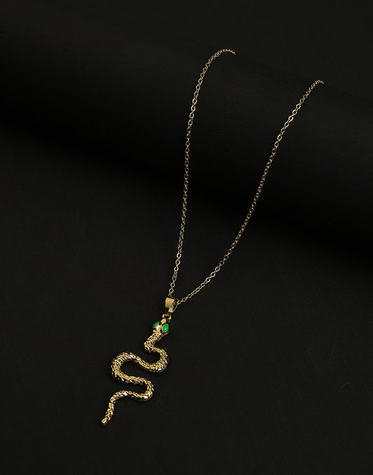 Gold Plated Snake Shaped Necklace