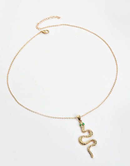 Gold Plated Snake Shaped Necklace