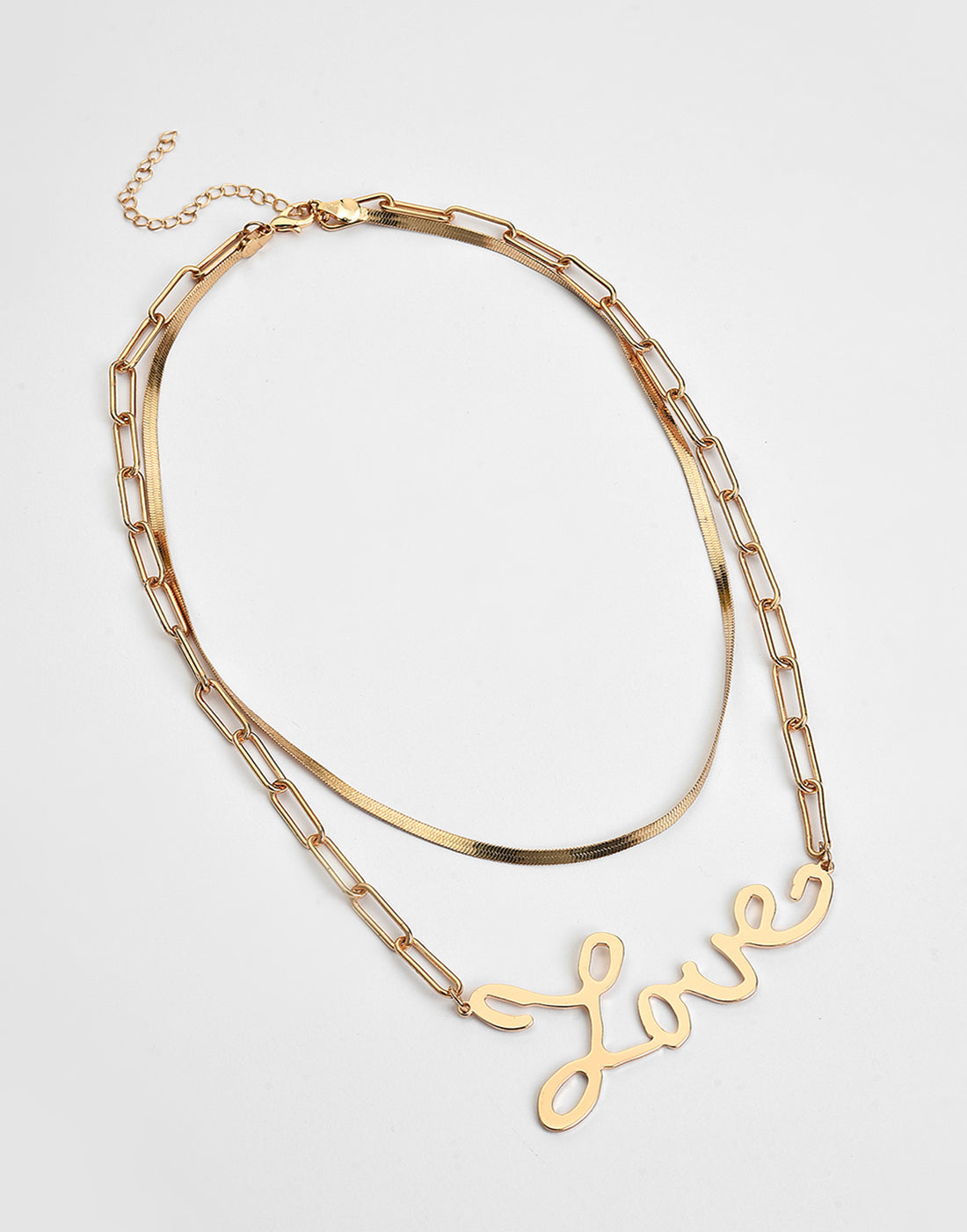 Pack of 2 Gold Plated Love Printed Necklace