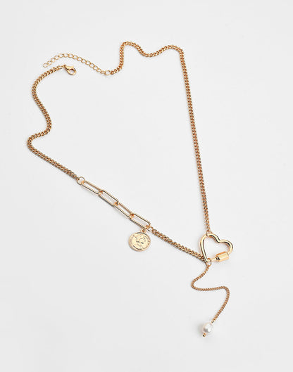 Gold Plated Love Shaped Necklace