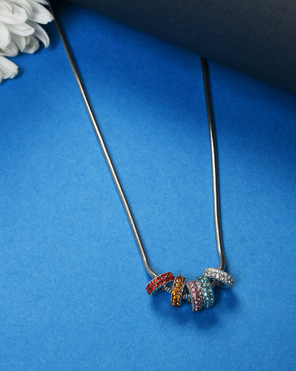 Silver Plated Designer Stone Necklace