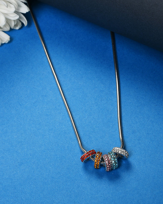 Silver Plated Designer Stone Necklace
