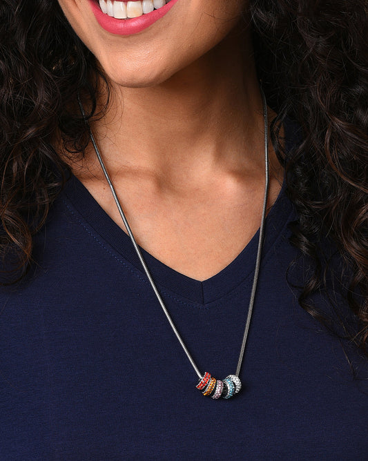 Silver Plated Designer Stone Necklace