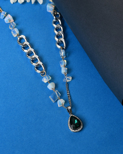Silver Plated Designer Stone Necklace
