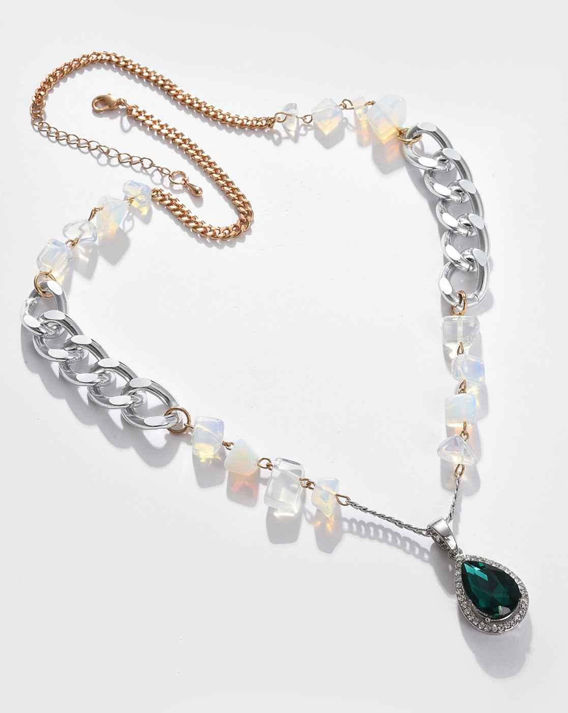 Silver Plated Designer Stone Necklace