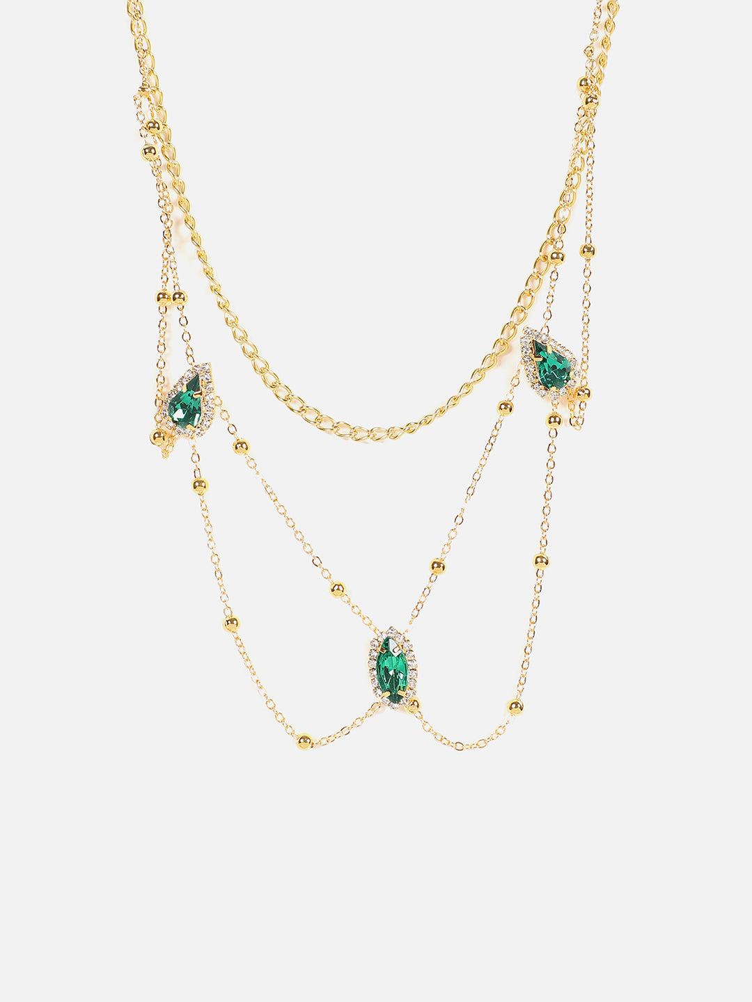 Gold Plated Designer Stone Necklace