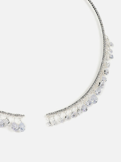 Silver Plated Designer Stone Necklace