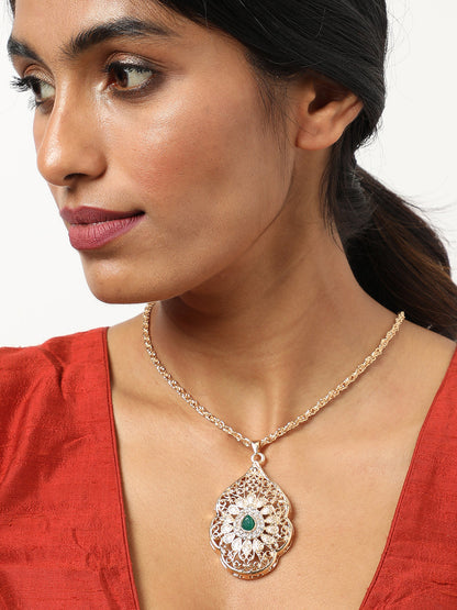 Gold Plated Designer Stone Necklace