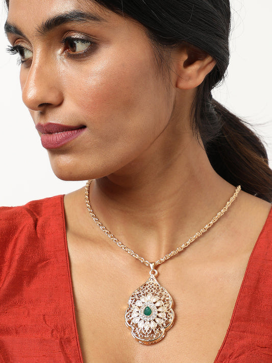 Gold Plated Designer Stone Necklace
