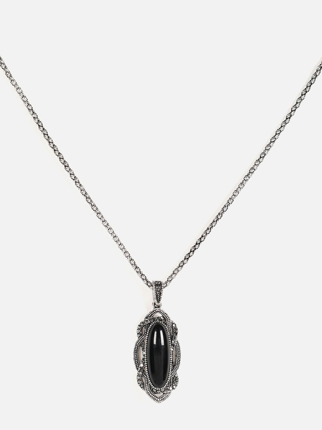 Silver Plated Designer Stone Necklace