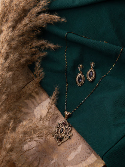 Silver Plated Designer Stone Necklace