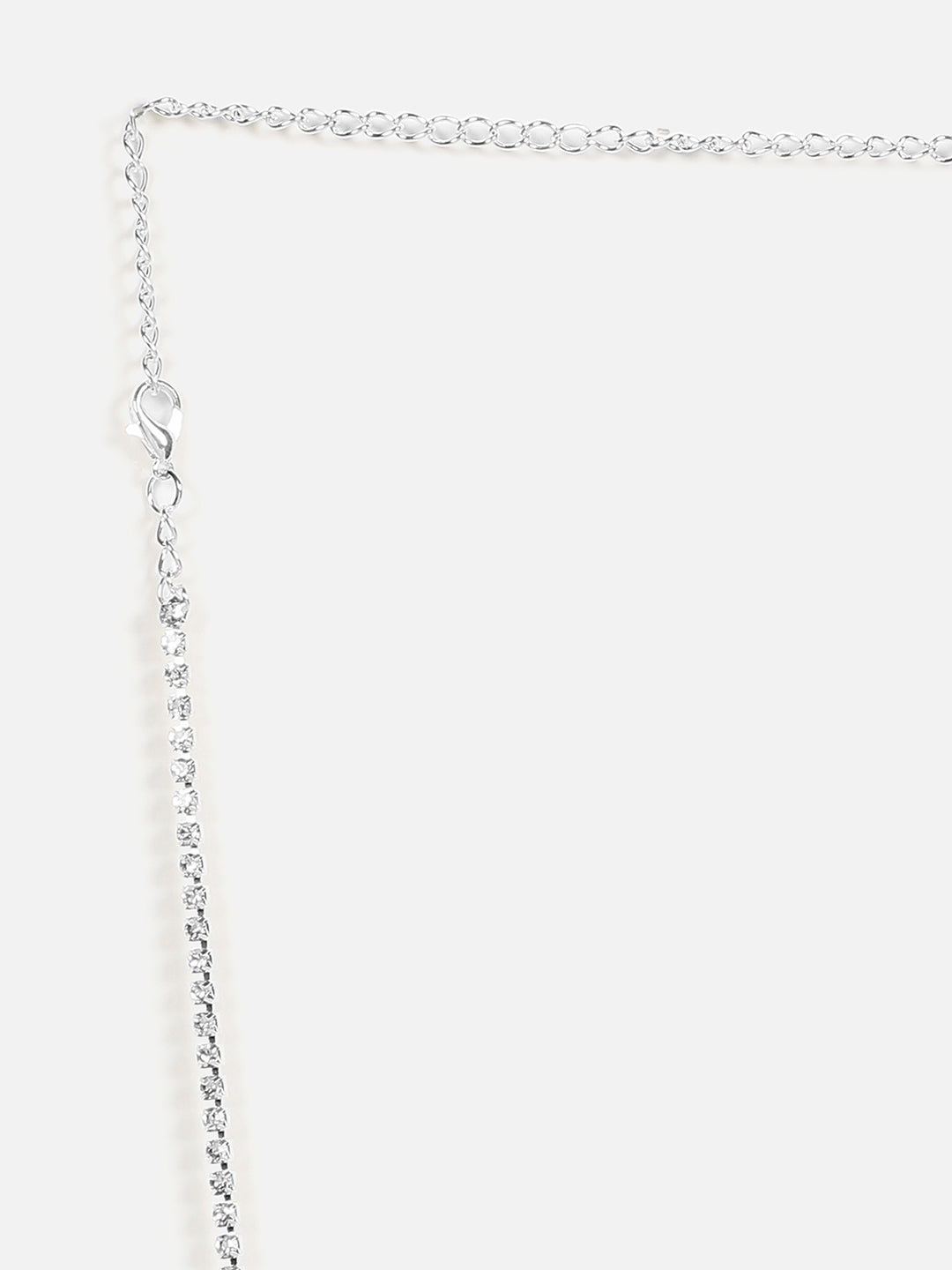 Silver Plated Designer Stone Necklace and Earring Set