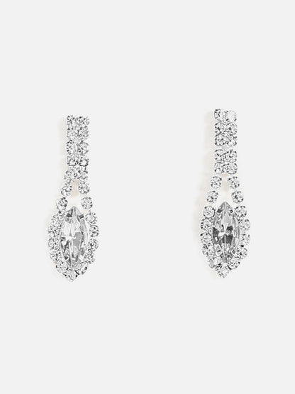 Silver Plated Designer Stone Necklace and Earring Set