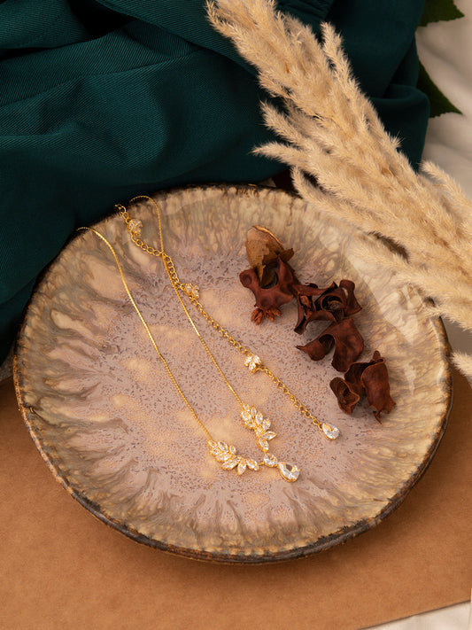Gold Plated Designer Stone Necklace