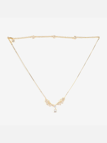 Gold Plated Designer Stone Necklace