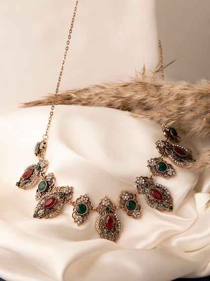 Gold Plated Designer Stone Necklace