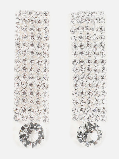 Silver Plated Designer Stone Necklace and Earring Set
