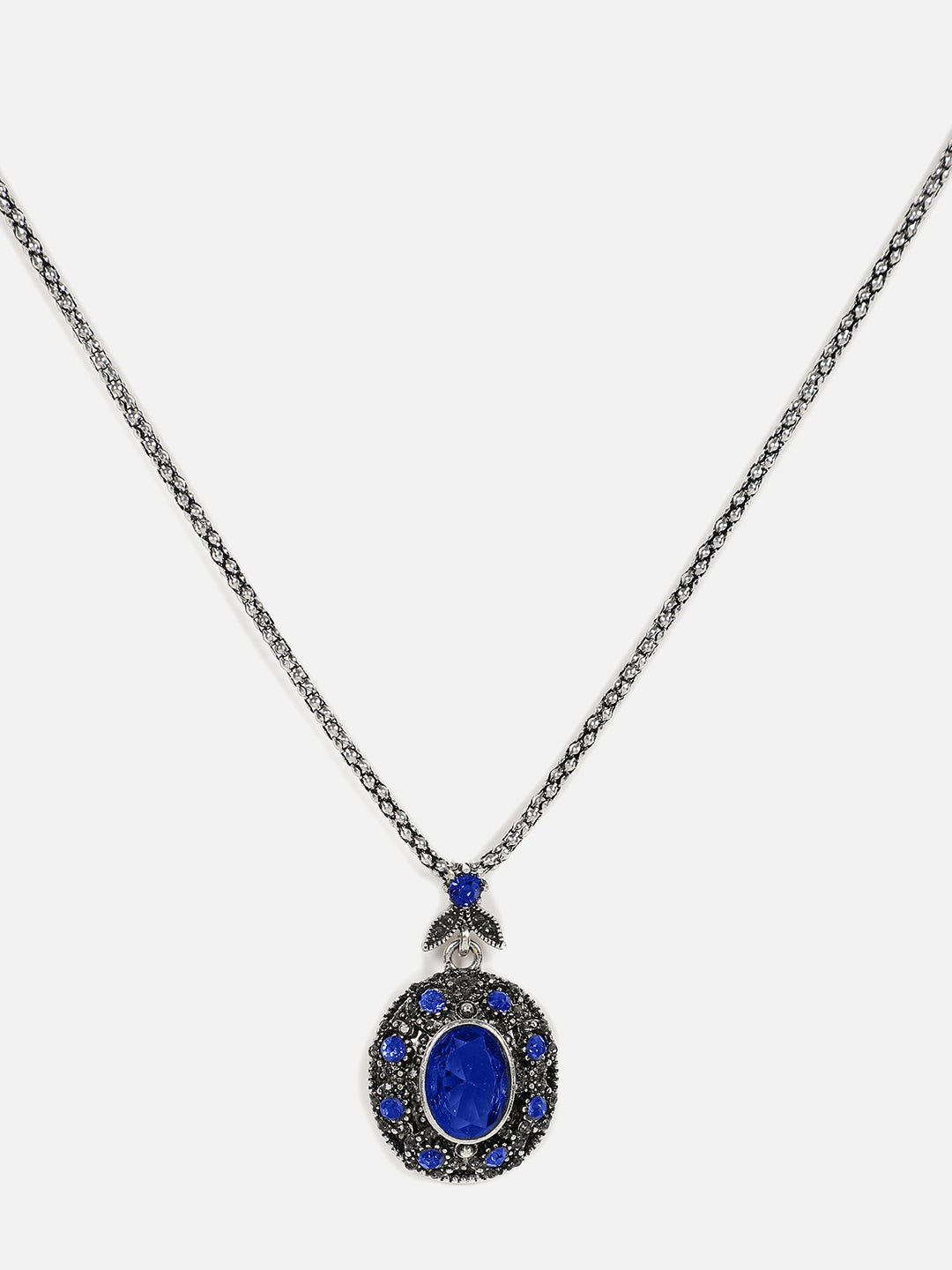 Silver Plated Designer Stone Necklace