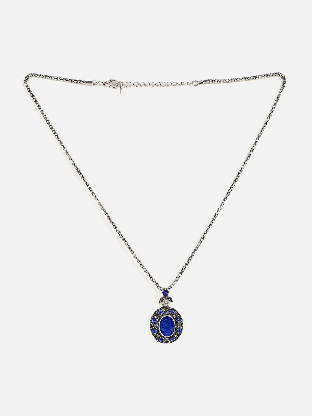 Silver Plated Designer Stone Necklace