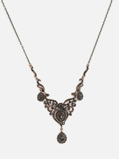 Gold Plated Designer Stone Necklace and Earring Set