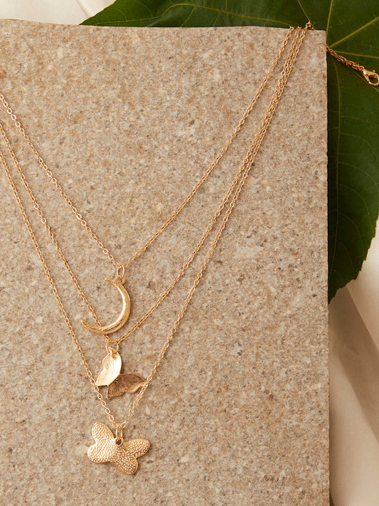 Gold Plated Designer Stone Necklace