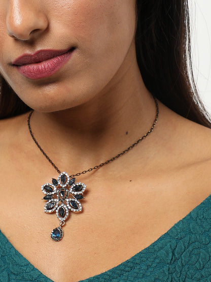 Silver Plated Designer Stone Necklace
