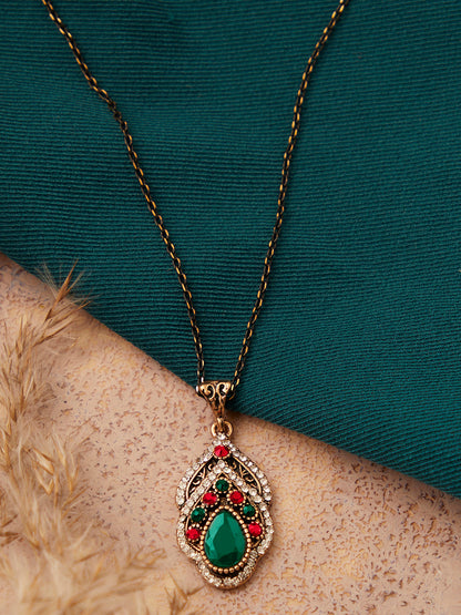 Gold Plated Designer Stone Necklace