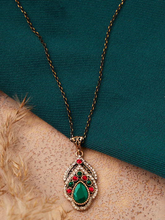 Gold Plated Designer Stone Necklace