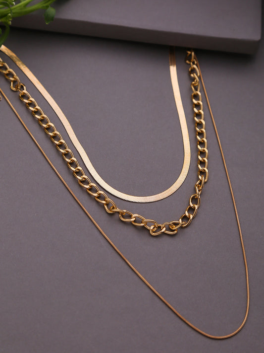 Pack of 3 Gold Plated Designer Chain