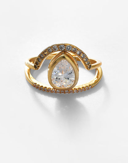 Gold Plated Stone Designer Ring