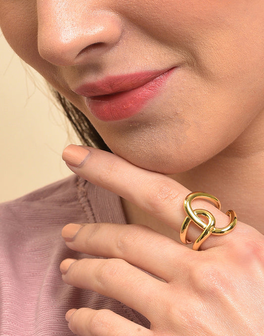 Golden Maze Ring