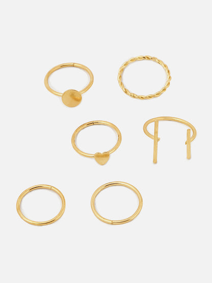 Pack of 6 Sleek RIngs