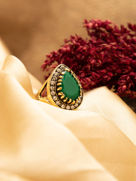 Gold Plated Designer Stone Ring
