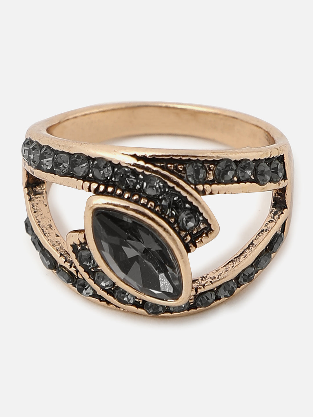GOLD PLATED DESIGNER STONE RING