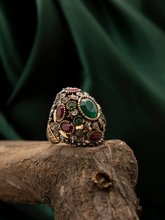 Gold Plated Designer Stone Ring
