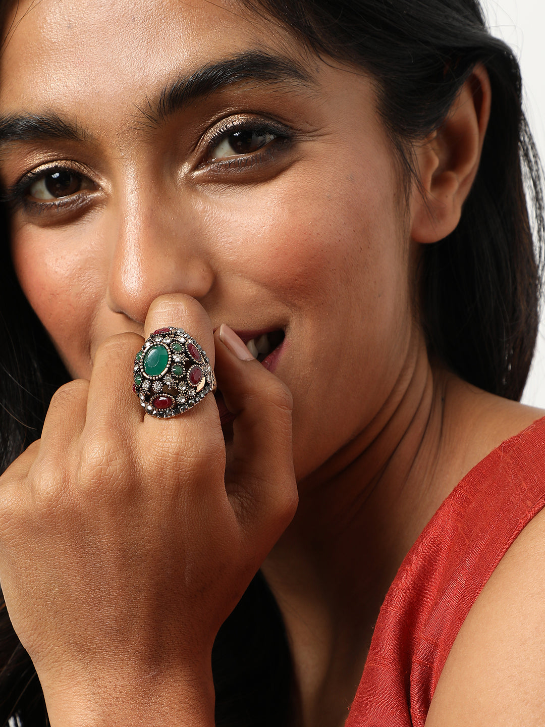 Gold Plated Designer Stone Ring
