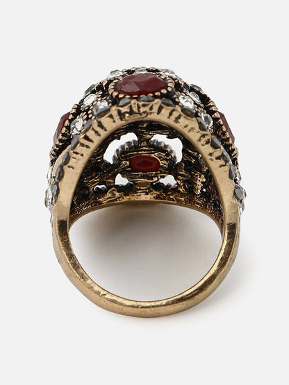 Gold Plated Designer Stone Ring
