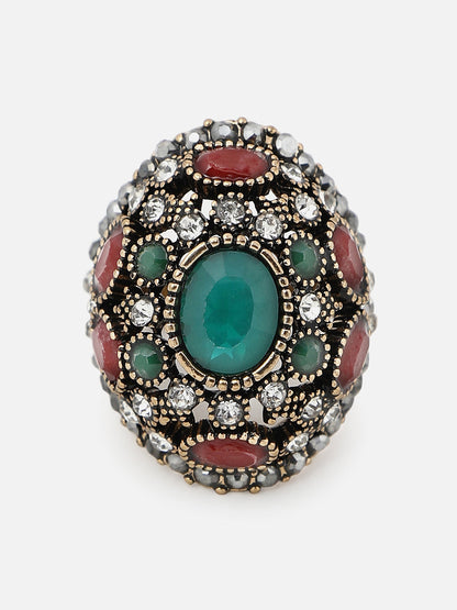 Gold Plated Designer Stone Ring