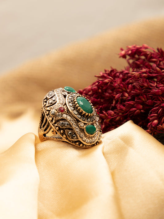 Gold Plated Designer Stone Ring
