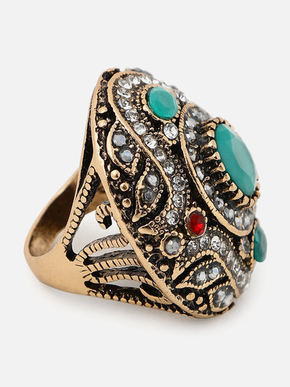 Gold Plated Designer Stone Ring